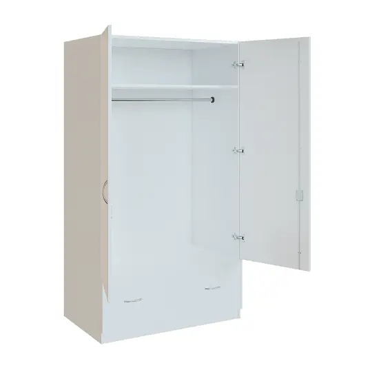 Q 24-100 skříň šatní, 2-dveřová, 1000x600x1800mm, bílá